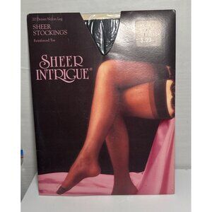 Sheer Intrigue Stockings 20 Denier Nylon Reinforced Toe Size B Tall Off Black